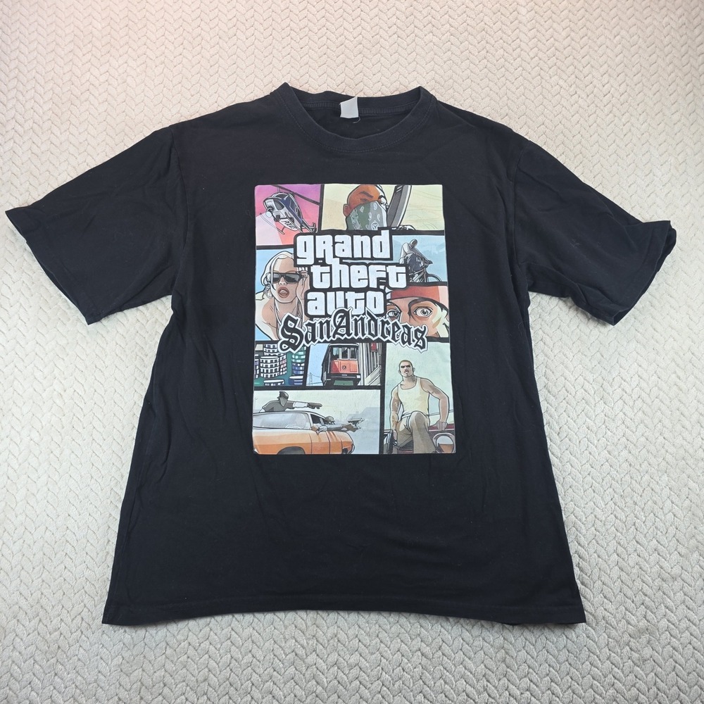 Grand Theft Auto San Andreas Graphic Tee Black Rockstar Games Shirt Medium